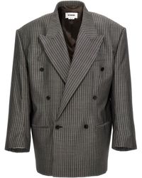Hed Mayner - Pinstriped Double-Breasted Blazer - Lyst