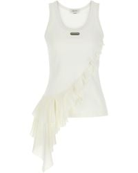 McQueen - Silk Ruffle Tank Top - Lyst