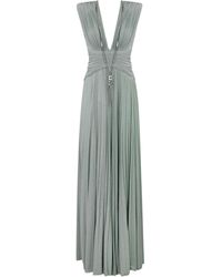 Elisabetta Franchi - Carpet Dress With Lurex Jersey Necklace - Lyst