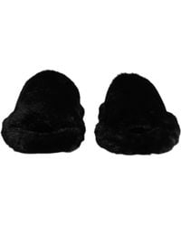 Dolce & Gabbana - Faux Fur Slipon Sandals - Lyst