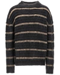 Marni - Brushed Mohair Sweater With Gauze Stripe Pattern - Lyst