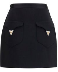 Versace - Black Wool Oves Aries Mini Skirt - Lyst