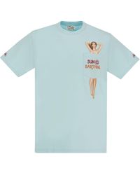 Mc2 Saint Barth - Sunbarthing T-Shirt With Embroidery On Pocket - Lyst