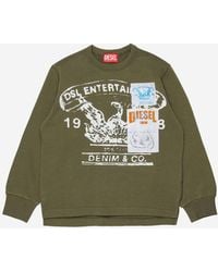 DIESEL - Cotton Sweatshirt With Logo Print Hoods & Sweatshirts - Lyst