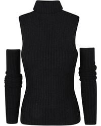 Blumarine - Cut-Out Roll Neck Knitted Top - Lyst