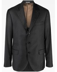 Brunello Cucinelli - Pinstripe Tailored Jacket - Lyst