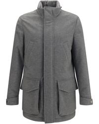 Brunello Cucinelli - Cashmere Jacket With Zip And Buttons Kashmir/Capra Hircus - Lyst