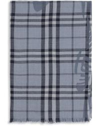 Burberry - Knight Check Wool And Silk Scarf - Lyst