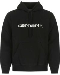 gym and workout clothes Hoodies Mens Clothing Activewear Carhartt Wip Pan Hooded Sweatshirt in Black for Men 