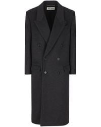 Saint Laurent - Double-breasted Long-sleeved Coat - Lyst