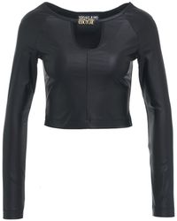 Versace - Cut-out Detailed Jersey Cropped Top - Lyst