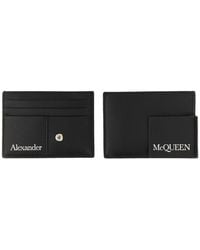 McQueen - Card Holder With Logo Calf Leather Wallets & Purses - Lyst