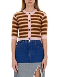 Marni - Cardigan With Stripe Pattern Virgin Wool Knit Jumpers - Lyst