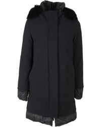 Rrd Roberto Ricci Design Winter Light Long Lady Fur Tecnico/piuma/pelliccia - Black