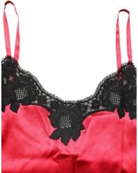 Dolce & Gabbana - Silk Lace Trim Camisole Sleeveless Tank Top And Elastane - Lyst