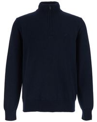 Emporio Armani - Half-Zip Cotton Sweater - Lyst