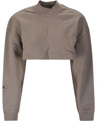 adidas By Stella McCartney - Truecasuals Cut Out Detailed Cropped Sweatshirt - Lyst