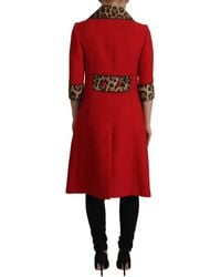 Dolce & Gabbana - Leopard Wool Trenchcoat Jacket Clothing - Lyst