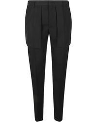 Alexander McQueen - Pleat Detail Slim Fit Trousers - Lyst