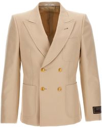 Gucci - Cotton Double Breast Blazer Jacket - Lyst