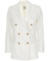 Le Plain - Double-Breasted Linen Jacket For Blazers - Lyst