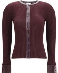 Courreges - Vinyl And Knit Cardigan Viscose; Polyester - Lyst