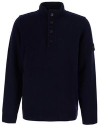 Stone Island - High-Neck Wool Sweater Tops - Lyst
