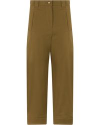 Max Mara - Trousers High-Waist Straight Cotton - Lyst