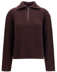 Courreges - Brown Wool Oves Aries Sweatshirt - Lyst