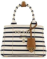 Prada - Embroidered Canvas Mini Handbag - Lyst