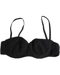 Dolce & Gabbana - Black Polyester Embroidered Underwire Bra Underwear - Lyst