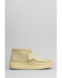 Clarks - Wallabee Cup Lace Up Shoes In Beige Suede - Lyst