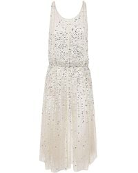 Elisabetta Franchi - Sleeveless Dress With Pearls - Lyst