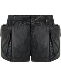 R13 - R13 Leather Cargo Cargo Shorts - Lyst