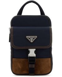 Prada - Two-tone Nylon And Suede Phone Case - Lyst