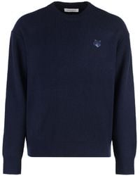 Maison Kitsuné - Wool-Blend Crew-Neck Sweater Sweatshirts - Lyst