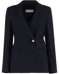 Max Mara - Double-Breasted Wool Blazer - Lyst