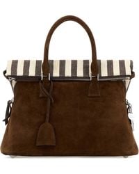 Maison Margiela - Brown Suede Medium 5ac Soft Handbag - Lyst