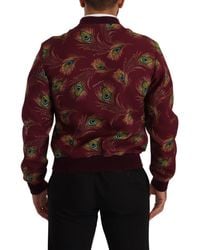 Dolce & Gabbana - Peacock Polyester Stretch Full Zip Jacket Clothing - Lyst