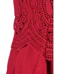 Clips - Lace Dress Linen Second Fabric Polyester Midi - Lyst