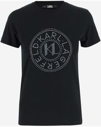 Karl Lagerfeld - Logo-embellished Organic Cotton T-shirt - Lyst