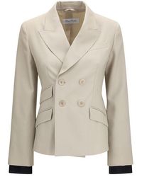 Max Mara - Beige Wool Oves Aries Blazer - Lyst