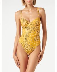 Mc2 Saint Barth - Underwire One Piece Swimsuit With Bandanna Print - Lyst