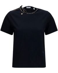 Burberry - T-Shirt With Cut-Out Detail Cotton T-Shirts - Lyst