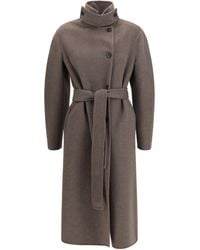 Fabiana Filippi - Long Double Faced Wool And Cashmere Coat - Lyst