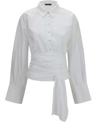 7FOR - Waist-Knot Shirt Cotton - Lyst