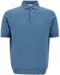 FILIPPO DE LAURENTIIS - Cotton Crepe Polo Shirt - Lyst