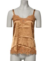 Dolce & Gabbana - Floral Lace Silk Satin Tank Lingerie Underwear Cotton Elastane Nylon Clothing - Lyst