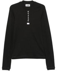 Magliano - Ribbed Knit Henley Sweater Cotton T-Shirts And Polos - Lyst