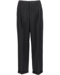 Saint Laurent - C Mere And Wool Flannel 90 Striped Pants - Lyst